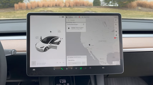 Model 3 touchscreen display